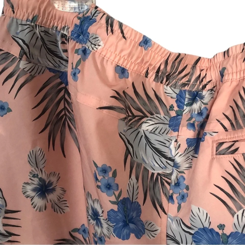 Hurley Pink Floral Hybrid Shorts with Blue Accents